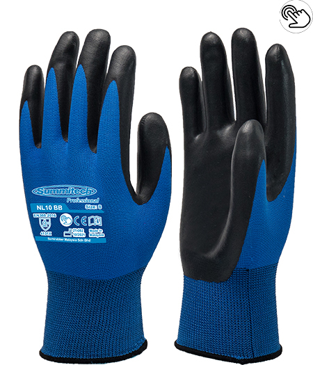NL10 BB Nitrile Palm Coated Gloves - Summitech