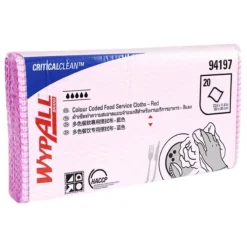 WypAll Colour Coded 94197 Food Service Cloths - Red